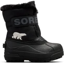 SOREL CHILDRENS SNOW COMMANDER BLACK/CHARCOAL 23