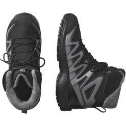 SALOMON XA PRO V8 WINTER CSWP JR BLACK/PHANTOM/QUIET SHADE 23 -WINT Snow Winkel 9 92908 xa pro v8 winter cswp j black phantom quiet shade l41433400 05